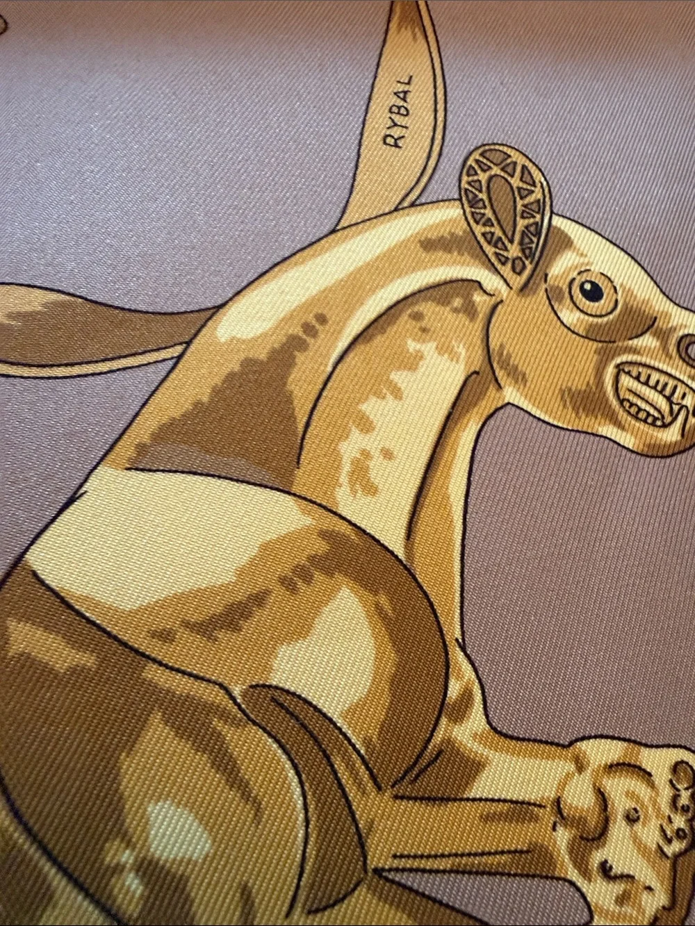 Hermes Gold and Cream Silk Scarf